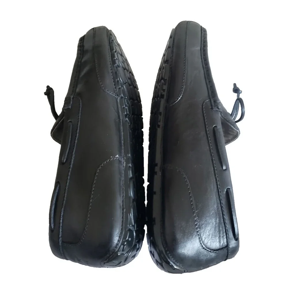 UGG Australia Men's Loafers Size 14 Black Leather Driving Shoes Moccasins